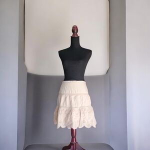 American Eagle Outfitters Elegant Cream Eyelet Skirt. Flowy Elegant.